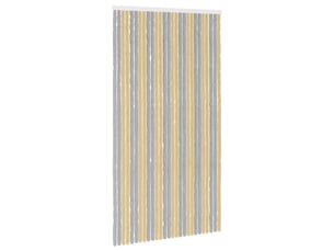 Rideau anti-insectes, moustiquaire en chenille gris et beige 118 x 220 cm cf43445