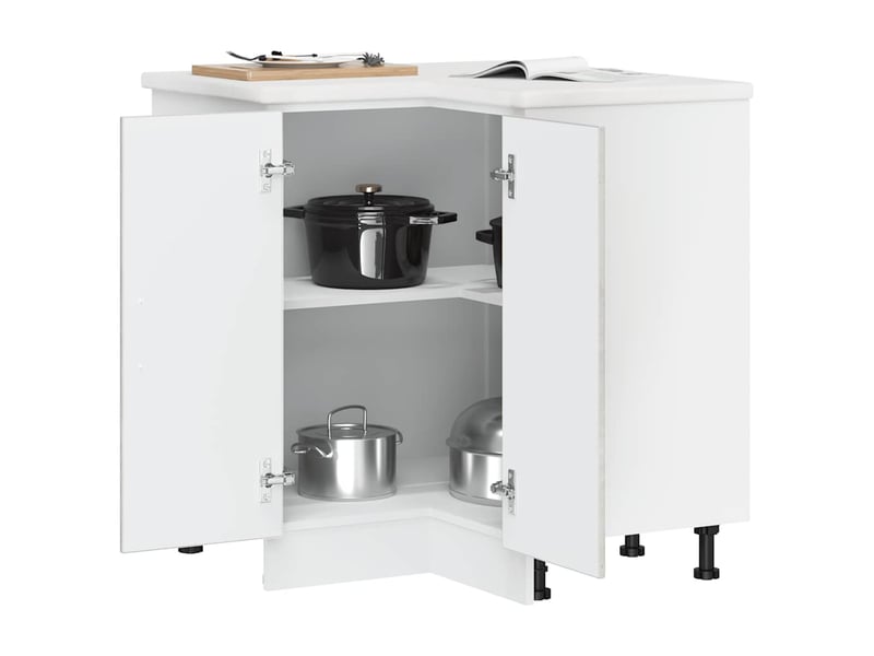 Armoire d'angle de cuisine lucca gris béton bois d'ingénierie - Conforama D