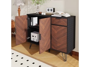 Buffet 3 porte(s) 1 tiroir(s) OKWISH - 90 cm coloris marron