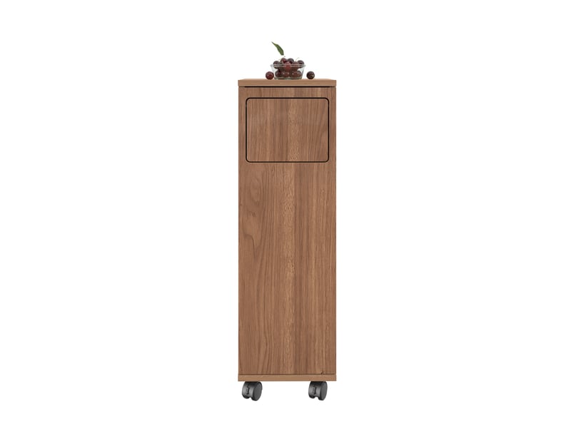  Buffet de cuisine - 24,2x35,1x80,2 cm - meuble poubelle roulant avec 1 porte et support sac poubelle - naturel  - Conforama A