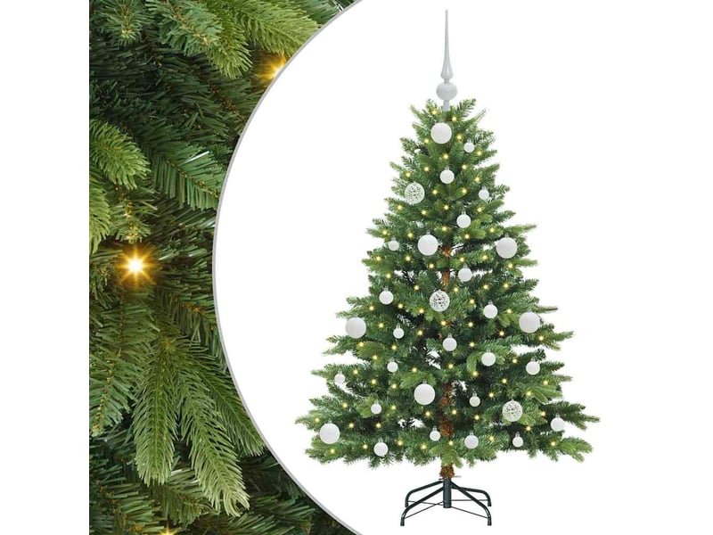 Sapin de noël artificiel, arbre de noël avec 150 led vert 120 cm pe et pvc shl598 - Conforama A