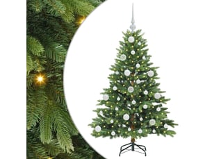Sapin de noël artificiel, arbre de noël avec 150 led vert 120 cm pe et pvc shl598