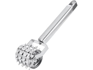 1 pcs attendrisseur à viande 19 cm, marteau en acier inoxydable argenté, rouleau type pour steaks, côtelettes de porc et autres viandes à salaison