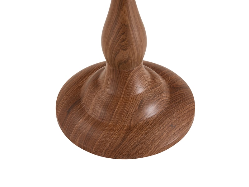  Table basse fixe ronde en verre trempé avec piètement métal pour salon, diamètre 50 cm, hauteur 51,5 cm marron  - Conforama D