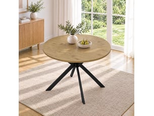 Table à manger extensible 100140 x 100 cm – bois clair – plateau ovale, rallonge intégrée pour 4 à 6 personnes
