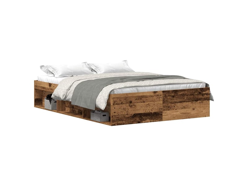  Lit double- lit adulte -  cadre de lit sans matelas bois ancien 135 x 190 cm bois d'ingénierie  - Conforama A