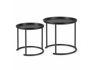 Table basse rond(e) coloris noir <strong>WISHDOR</strong> <strong></strong> - 43 cmx35 cm