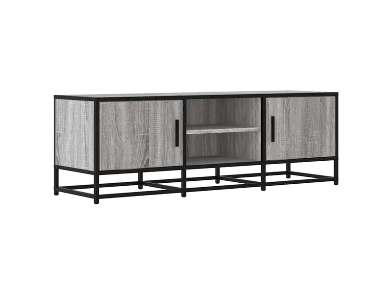  Meuble tv - banc tv - meuble de rangement sonoma gris 120x35x41 cm bois d'ingénierie et métal  - Conforama A