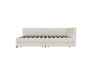 Lit banquette 90x200 cm <strong>ZOVIRA</strong>  <strong></strong> coloris beige