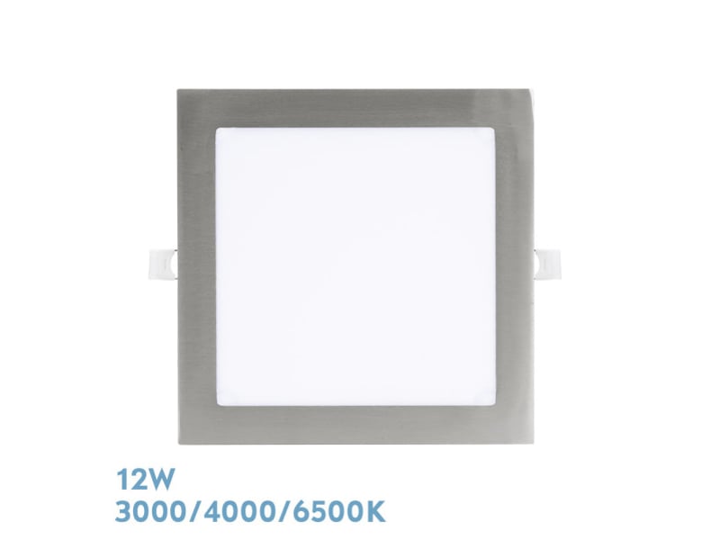  Fabrilamp abaco downlight led encastrable carré 12 w 1080 lm 300040006500 k, nickel 199001203 - Conforama A