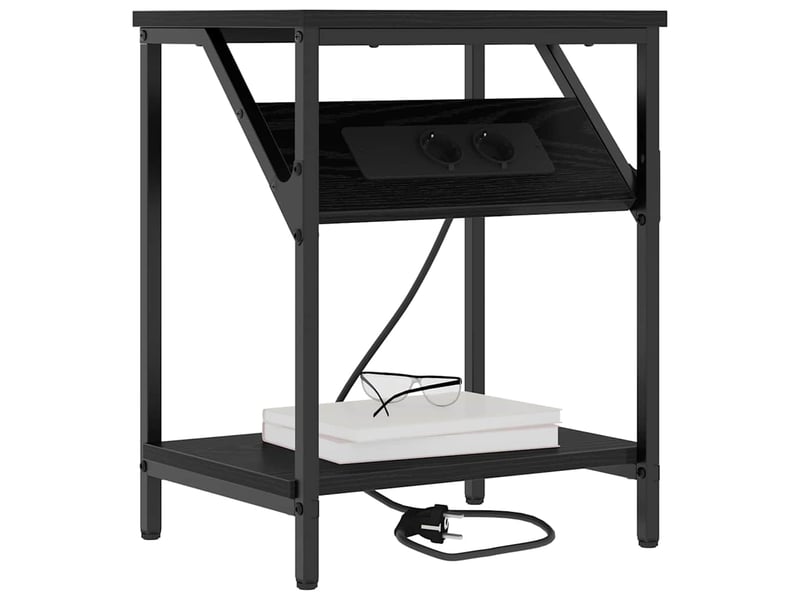  Table de chevet - cabinet de chevet - table de nuit chêne noir 38 x 30 x 48 cm bois d'ingénierie  - Conforama B