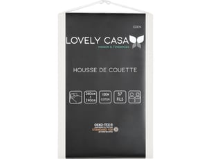 Stof - housse de couette -taille 260x240 cm - coton certifié oeko-tex - couleur ivoire -modèle eden - linge de lit pour maison - idéal lit double queen size ou king size - 2 personnes
