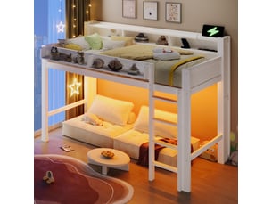 Lit mezzanine 90x200 cm <strong></strong>  <strong>Bubbly</strong> coloris blanc
