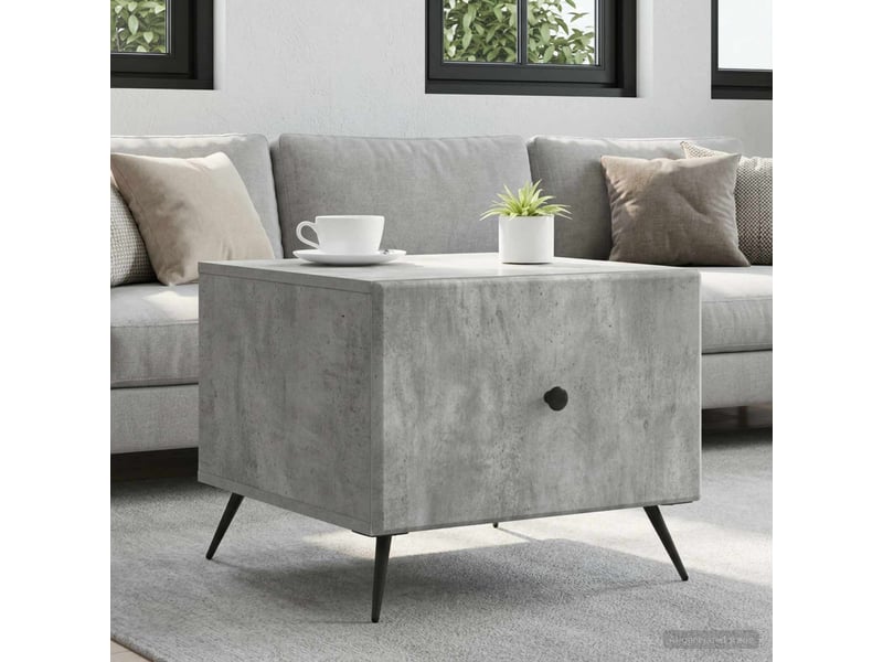  Table basse - table de salon - table à thé gris béton 49 x 50 x 40 cm bois d'ingénierie  - Conforama B