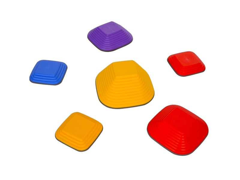  Pierres d’équilibre enfant 6 pièces 21,5 à 34,3 cm – multicolores – empilables et antidérapantes  - Conforama A