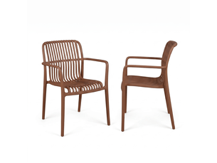 Lot de 2 chaises de jardin en résine terracotta paloma