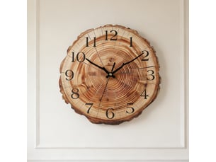 Horloge style cernes d'arbre – horloge à poser avec chiffres arabes – mouvement à quartz – horloge créative – horloge à quartz – 12 pouces