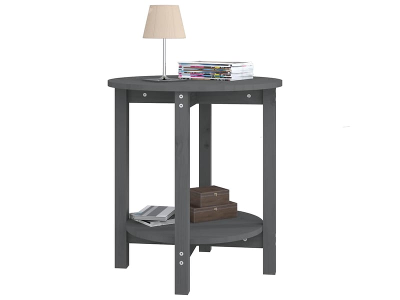  Table basse - table de salon - table à thé gris ø 55x60 cm bois massif de pin  - Conforama D