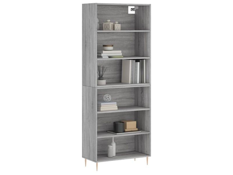  Buffet - bahut - meuble de rangement gris béton 69,5x32,5x180 cm bois d'ingénierie  - Conforama C