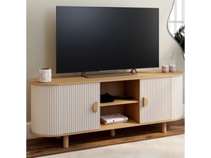 Meuble tv coloris beige 140 cm <strong>ID MARKET</strong> <strong></strong>