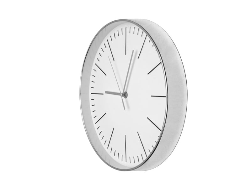  Horloge murale fabrilamp hera ø 30 cm argenté mouvement continu 190910010 - Conforama C