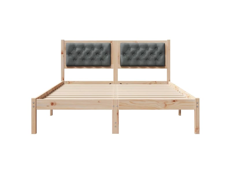  Lit double- lit adulte -  cadre de lit gris foncé 150 x 200 cm pin massif  - Conforama D