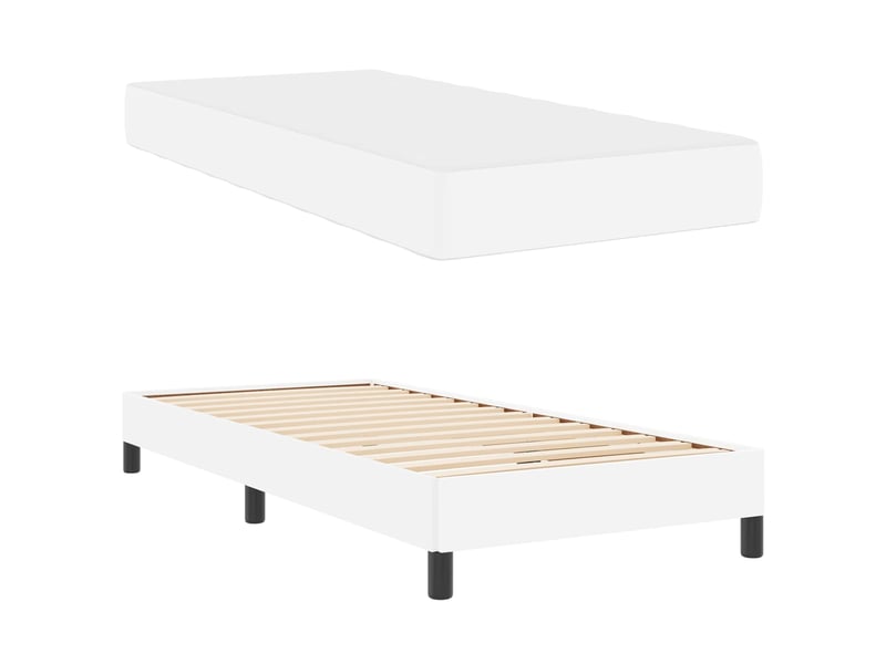  Lit simple- lit adulte -  cadre de lit avec matelas blanc pur 80 x 200 cm tissu  - Conforama D