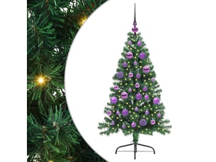 Sapin de noël artificiel, arbre de noël pré-éclairé vert 120 cm pvc shl5008