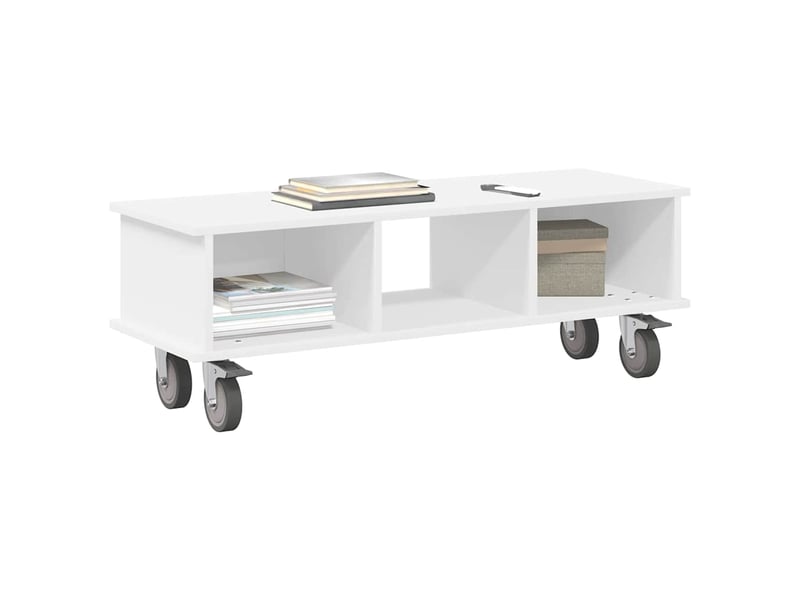  Meuble tv - banc tv - meuble de rangement 100 x 35 x 35 cm blanc bois d'ingénierie  - Conforama C