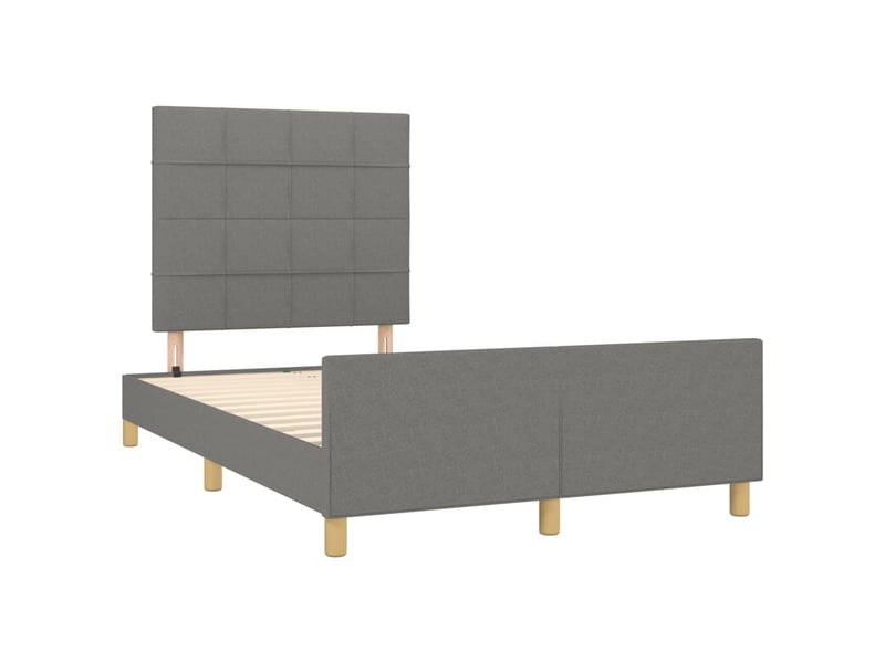  Lit double- lit adulte -  cadre de lit sans matelas gris foncé 120x190 cm tissu  - Conforama B