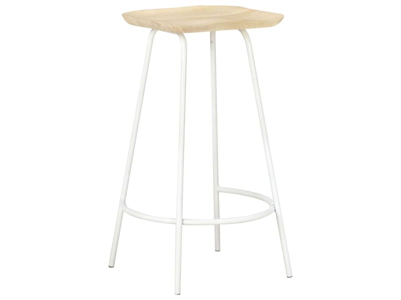  Lot de 4 tabouret de bar, chaise de bar bois de manguier massif shl32191  - Conforama A