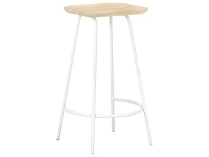 Lot de 4 tabouret de bar, chaise de bar bois de manguier massif shl32191