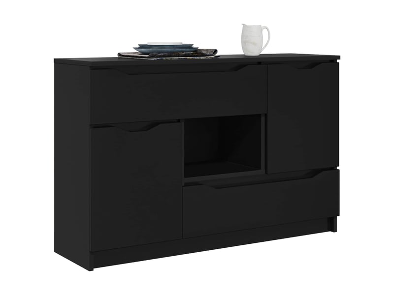  Buffet - bahut - meuble de rangement noir 100 x 30 x 65,6 bois d'ingénierie  - Conforama C
