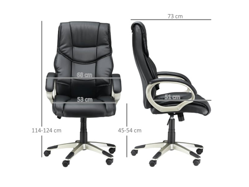  Chaise de bureau ergonomique inclinable, réglable en hauteur 114-124 cm, confortable  - Conforama C