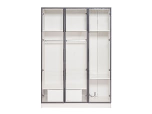 Armoire penderie 3 portes en verre 1 tiroir avec led blanc 110x50x160 cm