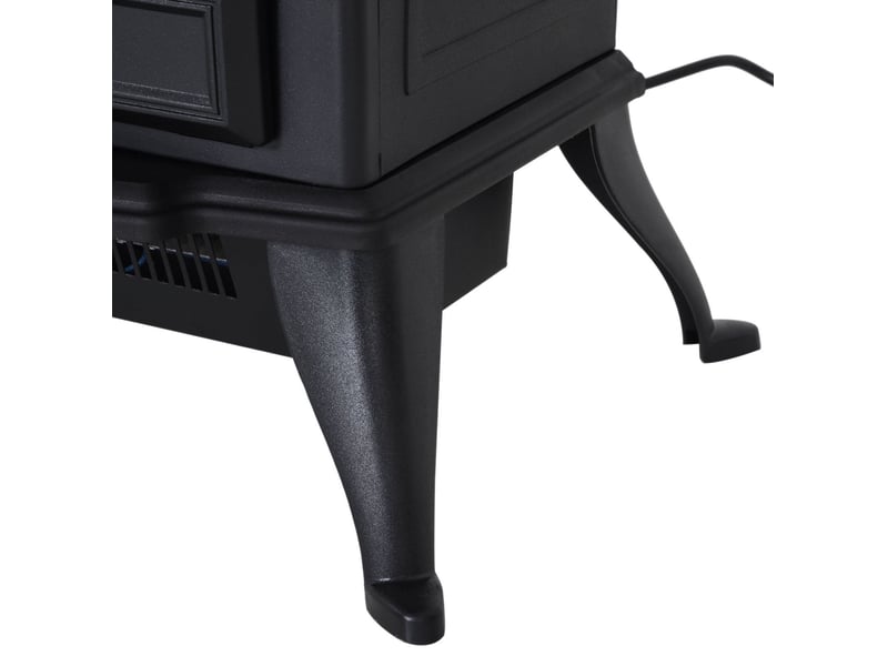  Poêle électrique 45 x 28,5 x 54 cm noir en métal, chauffage 1000w et 2000w avec flamme réglable  - Conforama D