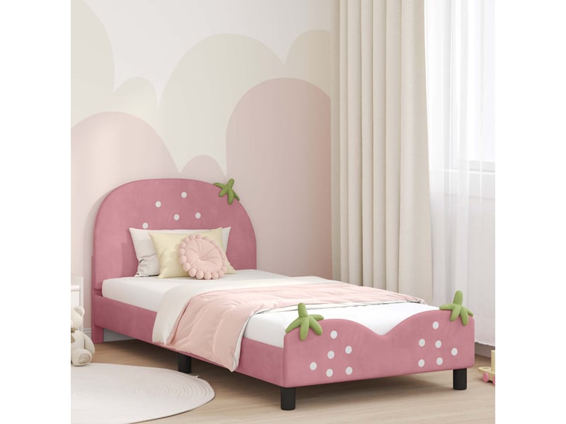  Cadre de lit pour enfants - lit jeune avec tête de lit rose 80 x 200 cm  - Conforama B