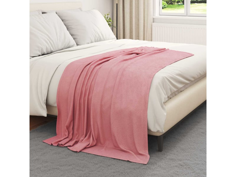 Plaid canapé rose 170x130 cm 0.31 kg polaire - Conforama C