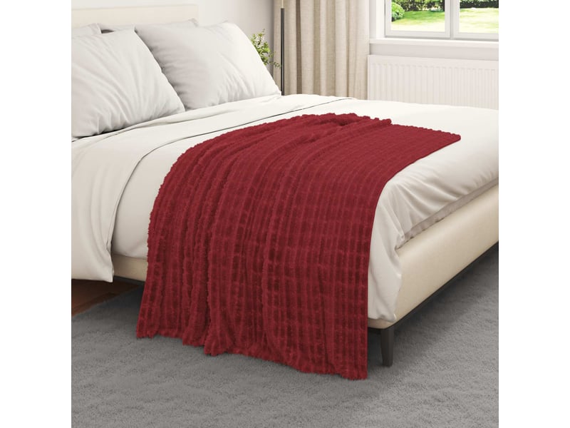  Couverture jetée de canapé 6 pcs rouge bordeaux 150x130 cm 2.75 kg  - Conforama C