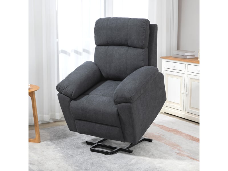 Fauteuil de salon, fauteuil releveur électrique massage, polyester au toucher lin, 89x99x103cm, gris - Conforama D