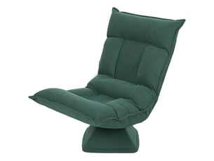 Fauteuil de sol pivotant 360° vert à dossier réglable 5 positions, pliable et rembourré pour lire et jouer