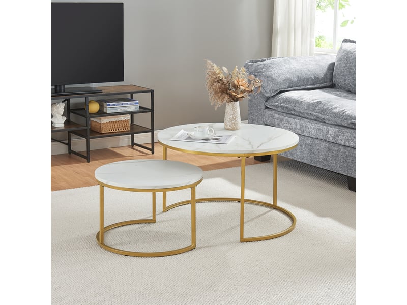 Table basse ronde ensemble de 2 tables basses salon table ronde Table basse ronde ensemble de 2 tables basses salon table ronde