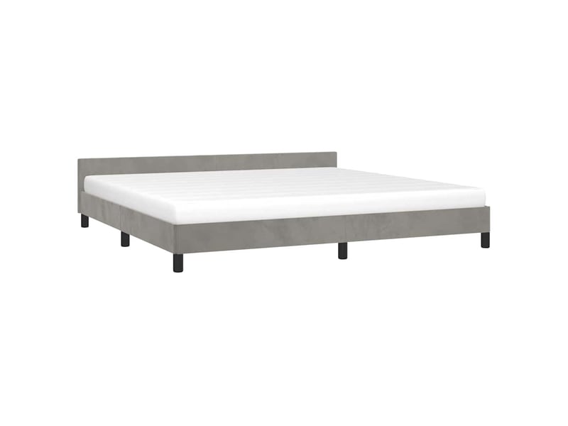 Lit double- lit adulte - cadre de lit sans matelas gris clair 200x200 cm velours - Conforama B
