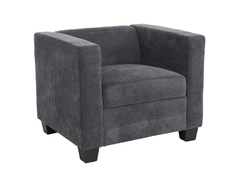  Fauteuil lille, fauteuil de salon, fauteuil rembourréde cocktail, suspension nosag, tissuchenille (260 gm²) - gris foncé  - Conforama A