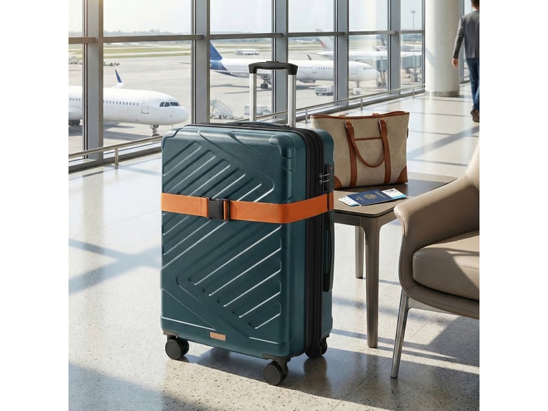  Valise extensible avec serrure tsa et 4 roulettes doubles, pour voyage, abs, vert  - Conforama B