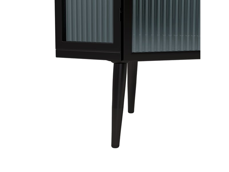 Meuble d'angle 3 niveaux porte en verre trempé métal noir 56 x 42.5 x 110 cm W2552P481294 - Conforama E