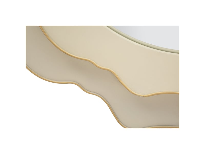  Miroir mural festonné nuvola 95cm crème &amp; gris  - Conforama D
