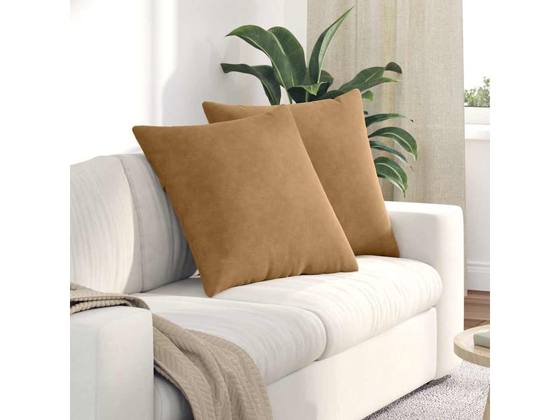  Lot de 2 coussins de canapé, coussins décoratifs marron 60 x 60 cm cf59129  - Conforama B