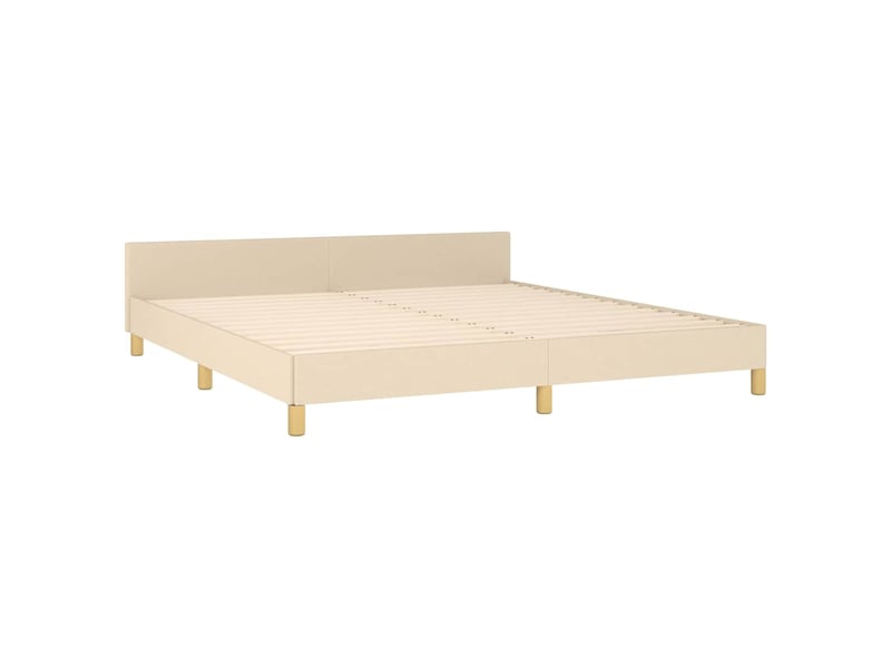  Lit double- lit adulte -  cadre de lit sans matelas crème 180x200 cm tissu  - Conforama C