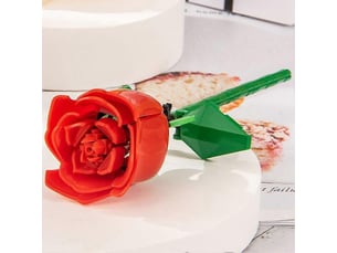 Blocs de construction pour bouquet de roses romantiques, modèle éternel rose--